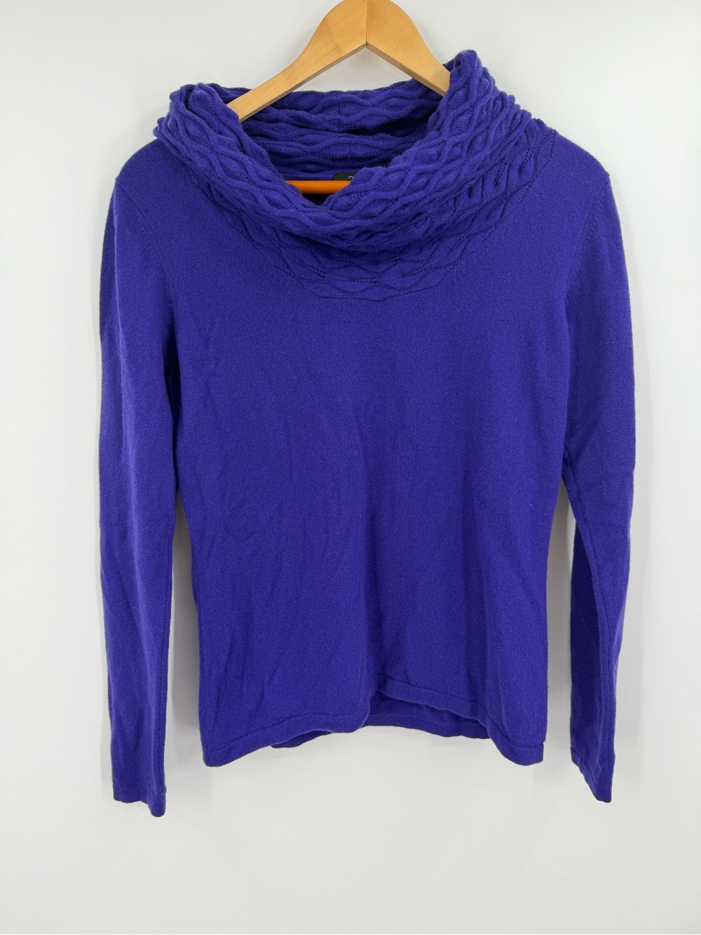 Cozy Cable Cowl Neck Sweater - Purple